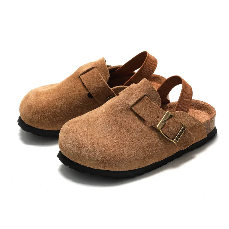Kids Suede Clogs Slippers