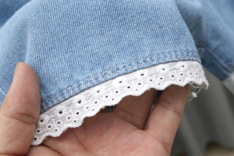 Girls Detailed Denim Shorts