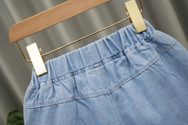 Girls Detailed Denim Shorts