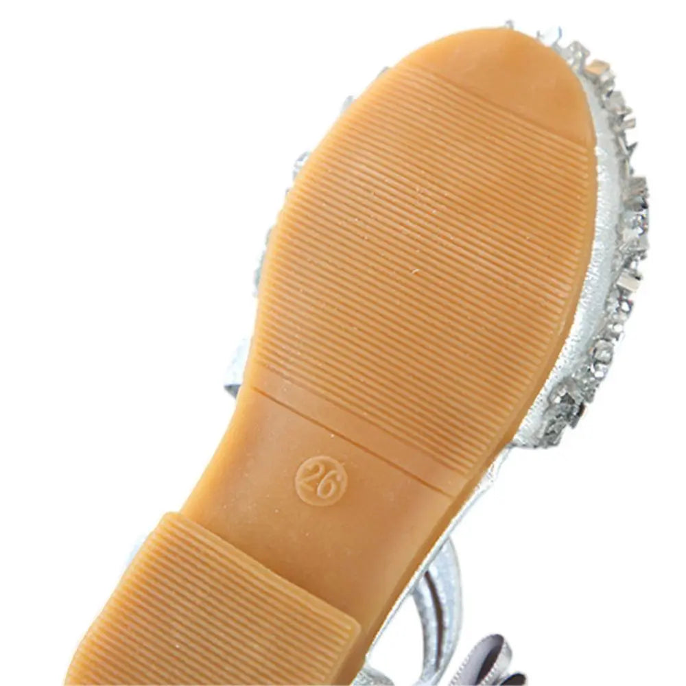 Girls Shimmery Strapped Closed Toe Sandals