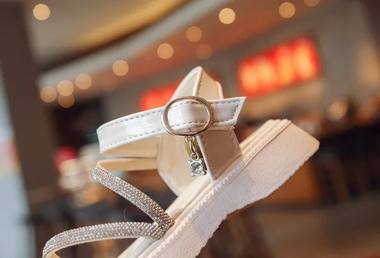 Girls Cushioned Sole Rhinestone Sandals