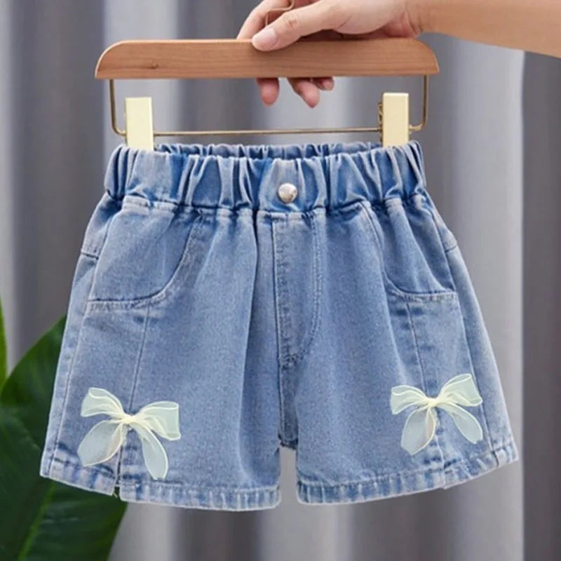 Girls Detailed Denim Shorts