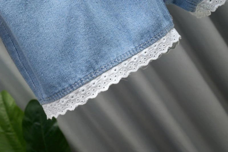 Girls Detailed Denim Shorts