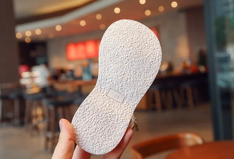 Girls Cushioned Sole Rhinestone Sandals