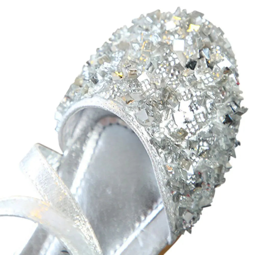 Girls Shimmery Strapped Closed Toe Sandals