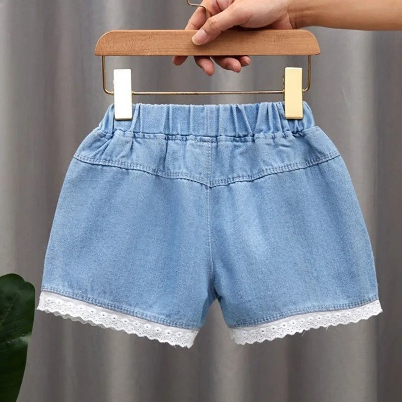 Girls Detailed Denim Shorts
