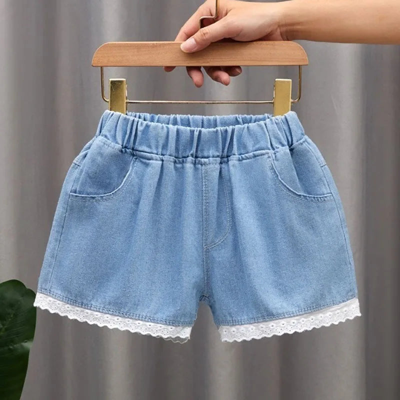 Girls Detailed Denim Shorts